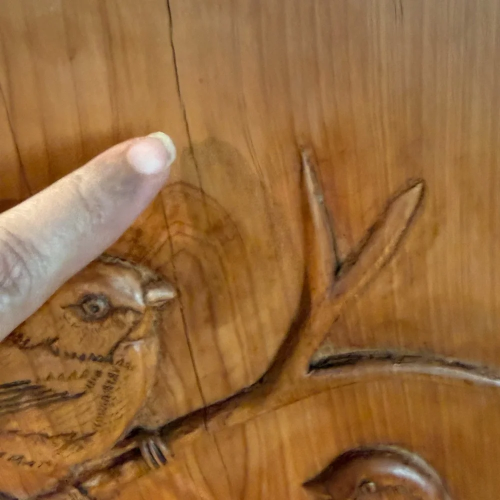 Artisan Carved Bird Wall Shelf